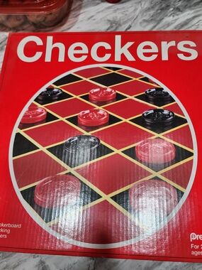 Checkers Board Game - Red and Black